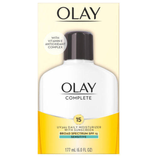 Olay Moisturizer, Daily, with Sunscreen, Sensitive, Broad Spectrum SPF 15