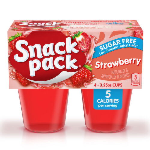Snack Pack Juicy Gels, Sugar Free, Strawberry - 4 Each