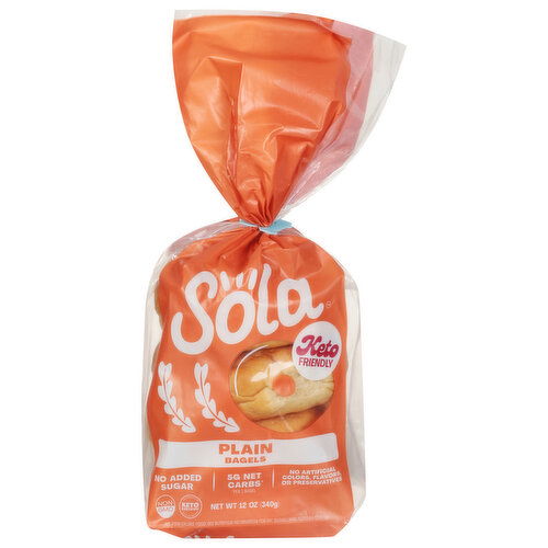 Sola Bagels, Keto Freindly, Plain