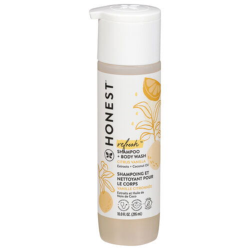 Honest Refresh Citrus Vanilla Shampoo + Body Wash - 10 Fluid Ounce