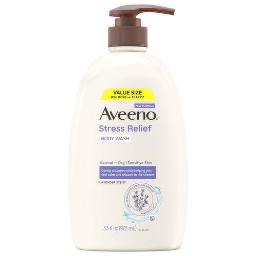 Aveeno Stress Relief Lavender Scent Body Wash - 33 Fluid Ounce