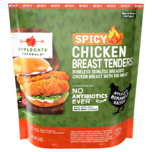 Applegate Naturals Chicken Breast Tenders, Spicy