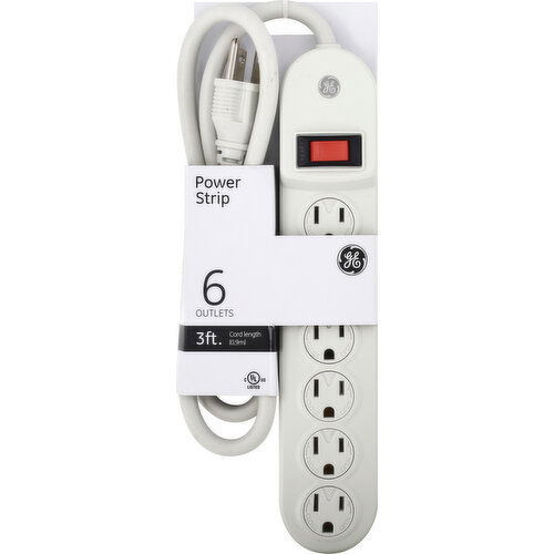 GE Power Strip, 6 Outlets, 3 Feet