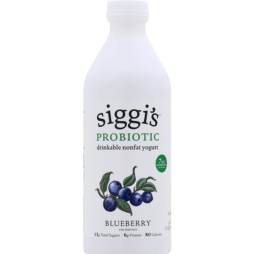 Siggi's Drinkable Yogurt, Nonfat, Blueberry, Probiotic