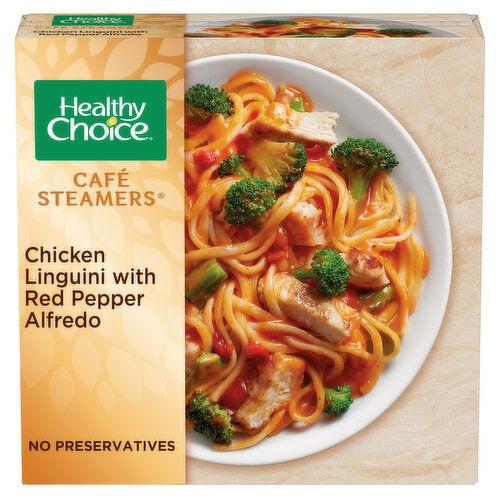 Healthy Choice Cafe Steamers Chicken Linguini with Red Pepper Alfredo, Frozen Meal