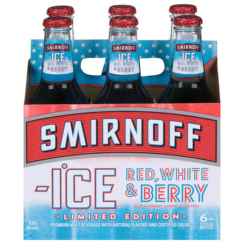 Smirnoff Ice Malt Beverage, Premium, Red, White & Berry