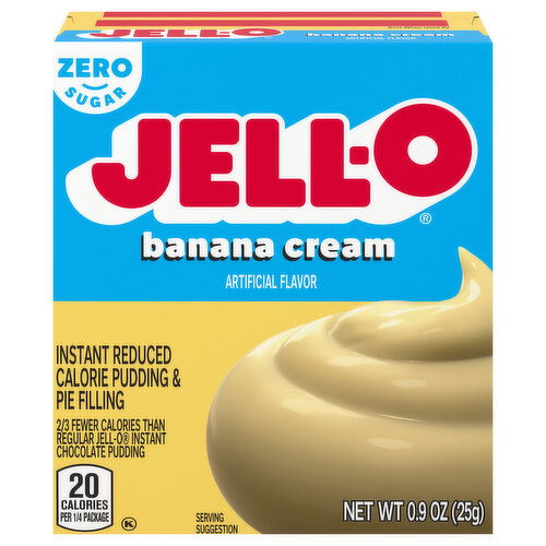 Jell-O Pudding & Pie Filling, Reduced Calorie, Zero Sugar, Instant, Banana Cream