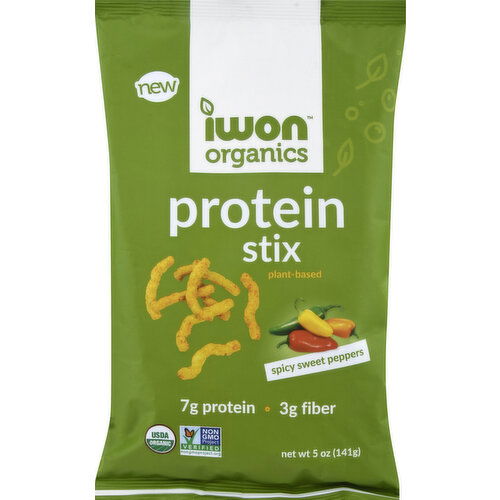 Iwon Organics Protein Stix, Spicy Sweet Peppers