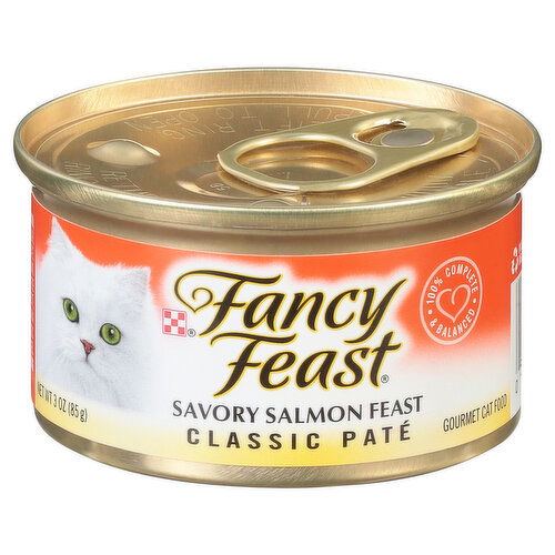 Fancy Feast Cat Food, Gourmet, Savory Salmon Feast, Classic Pate