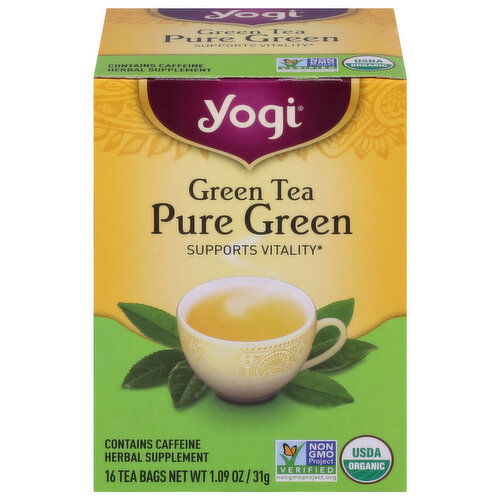 Yogi Green Tea, Pure Green, Tea Bags