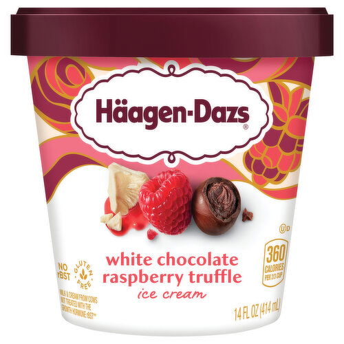 Haagen-Dazs Ice Cream, White Chocolate Raspberry Truffle