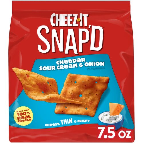 Cheez-It Cheese Cracker Chips, Cheddar Sour Cream and Onion - 7.5 Ounce