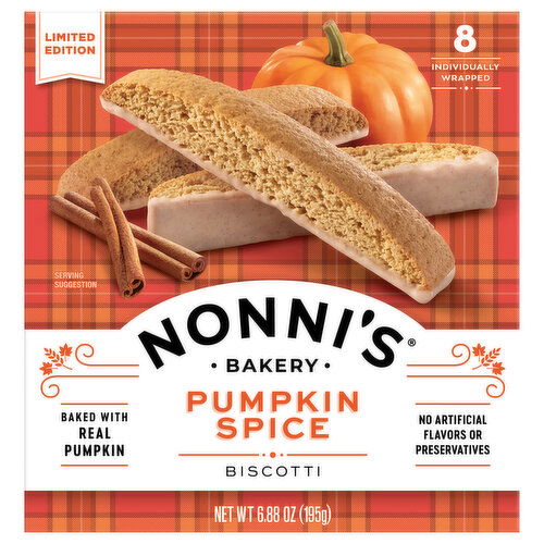 Nonni's Biscotti, Pumpkin Spice - 8 Each