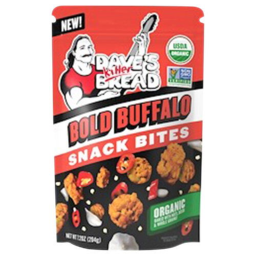 Dave's Killer Bread Bold Buffalo Crunchy Snack Bites, Buffalo Flavored Organic Snacks - 7.2 Ounce