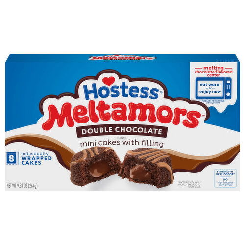 Hostess Double Chocolate Mini Cakes with Filling - 8 Each