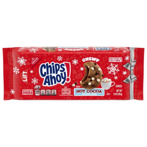 CHIPS AHOY! Hot Cocoa Chocolate Chip Cookies, Limited Edition Holiday Cookies, 9.9 oz