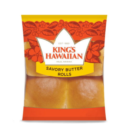 King's Hawaiian Savory Butter Rolls, 4 Count - 4 Ounce