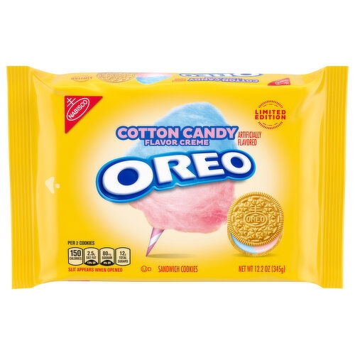 Oreo Sandwich Cookies, Cotton Candy Flavor Creme