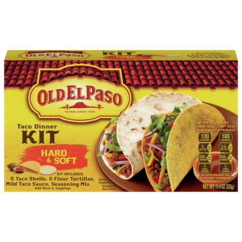 Old El Paso Taco Dinner Kit, Hard & Soft