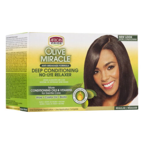 African Pride Deep Conditioning Anti-Breakage No-Lye Relaxer Kit, Regular