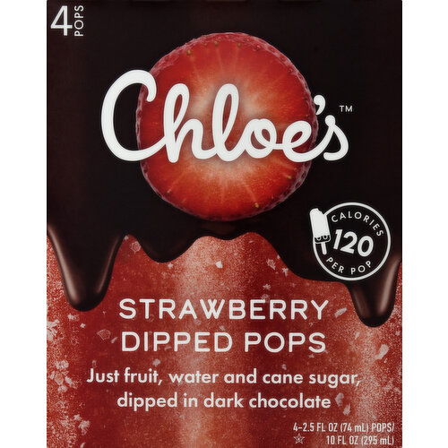 Chloe's Pops, Strawberry, Dipped