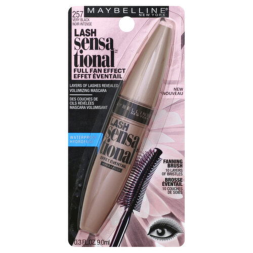 maybelline Mascara, Waterproof, Very Black 257