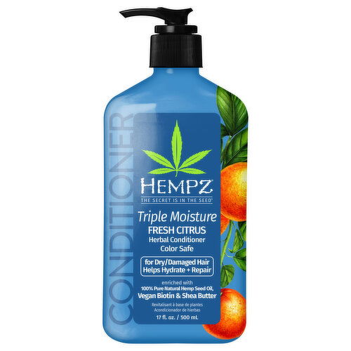 Hempz Conditioner, Herbal, Fresh Citrus, Triple Moisture