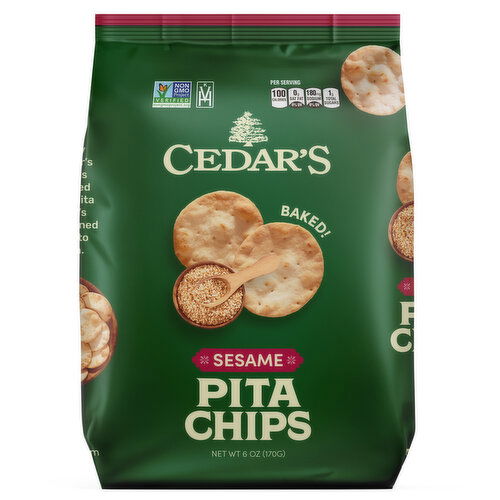 Cedar's Sesame Pita Chips - 6 Ounce