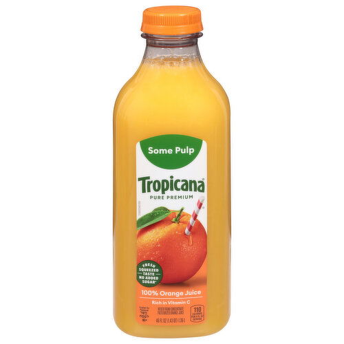 Tropicana Some Pulp Pure Premium 100% Orange Juice - 46 Fluid Ounce