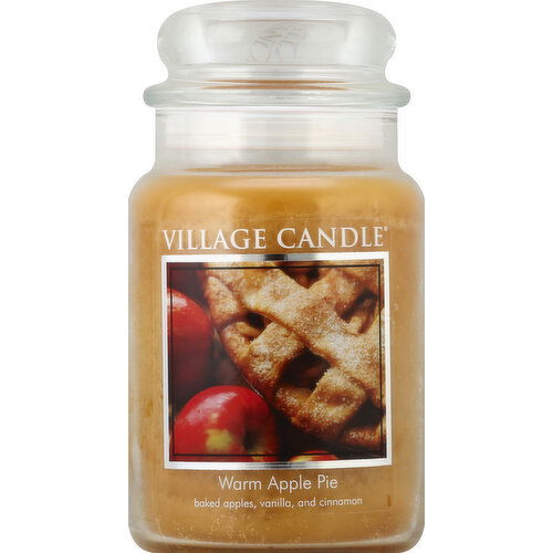 Village Candle Candle, Warm Apple Pie, Premium Jar