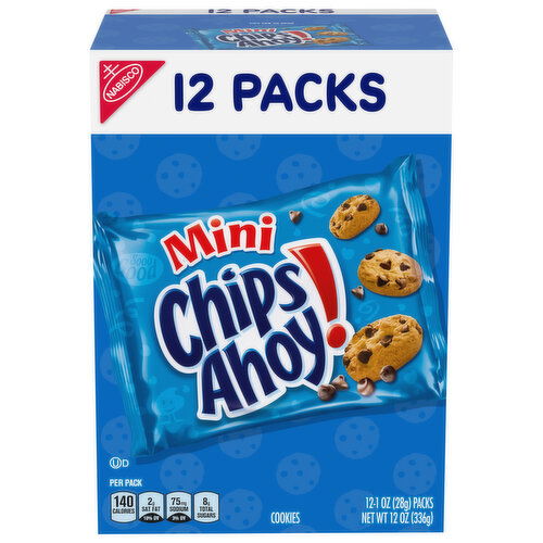 CHIPS AHOY! Mini Original Chocolate Chip Cookies, 12 Snack Packs