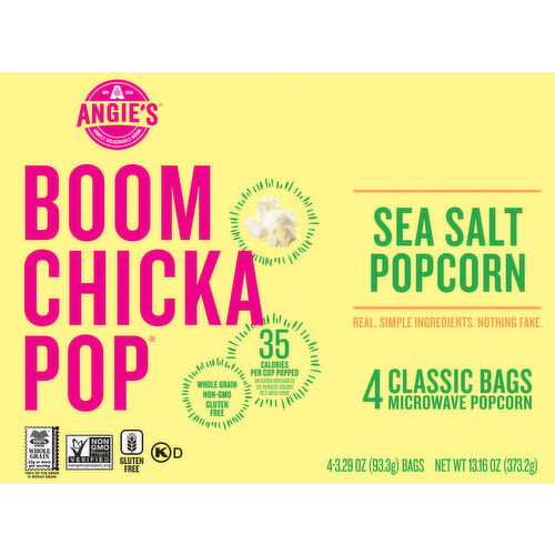 Boomchickapop Popcorn, Microwave, Sea Salt