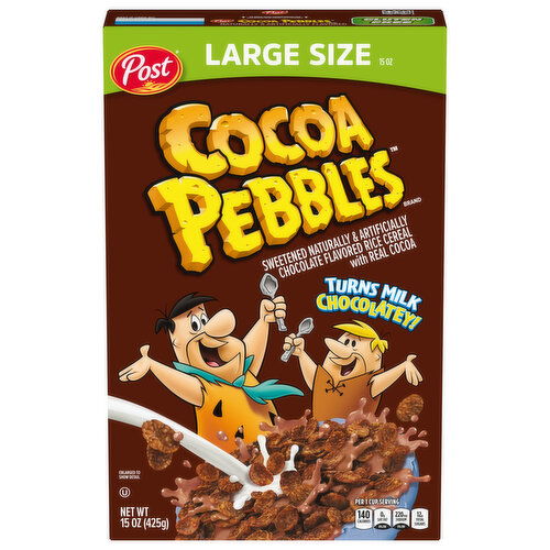 Cocoa Pebbles Cereal, Chocolate Flavored, Large Size