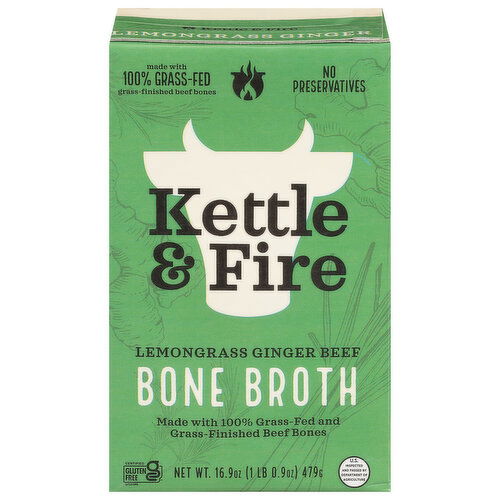 Kettle & Fire Bone Broth, Lemongrass Ginger Beef