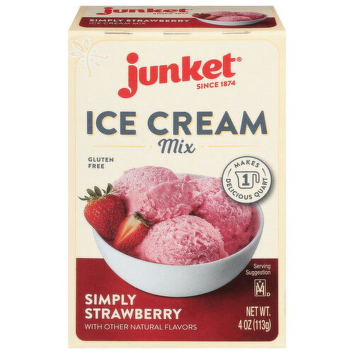 Junket Ice Cream Mix, Simply Strawberry