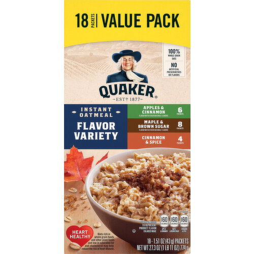 Quaker Instant Oatmeal, Flavor Variety, Value Pack