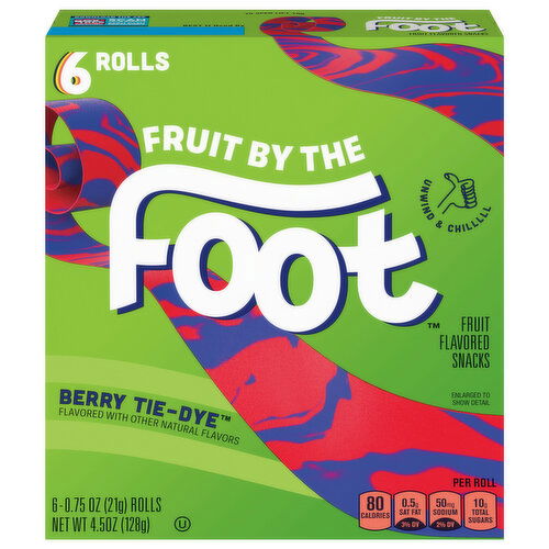Fruit by the Foot Berry Tie-Dye Fruit Flavored Snacks - 6 Each