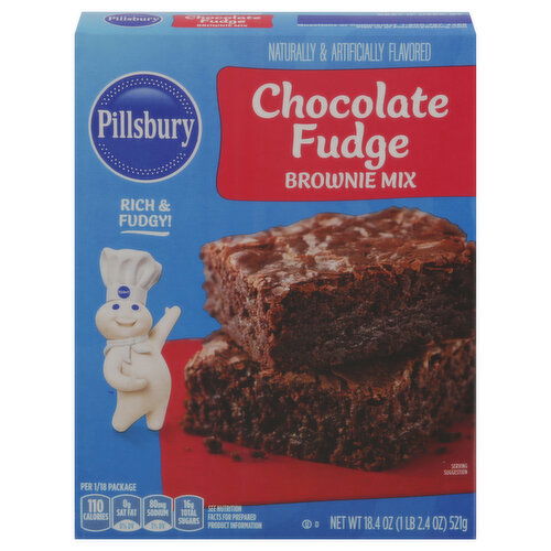 Pillsbury Brownie Mix, Chocolate Fudge, 13 Inch x 9 Inch Family Size