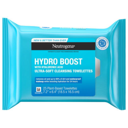 Neutrogena Towelettes, with Hyaluronic Acid, Cleansing, Ultra-Soft, Hydro Boost