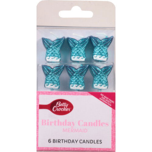Betty Crocker Birthday Candles, Mermaid - 6 Each