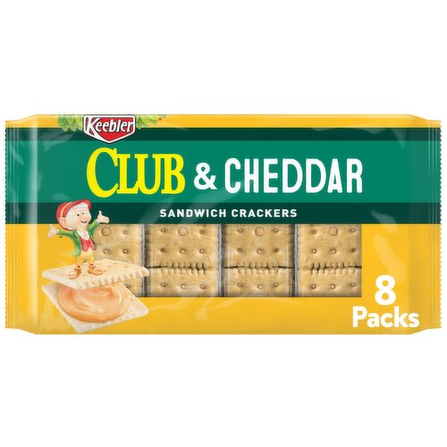 Keebler Sandwich Crackers, Club and Cheddar - 11 Ounce