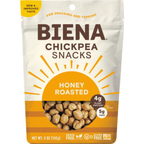 Biena Chickpea Snacks, Honey Roasted