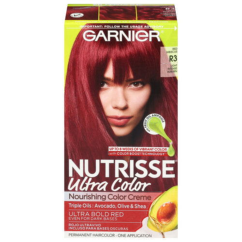 Garnier Hair Color, Permanent, Ultra Color, Red Hibiscus R3