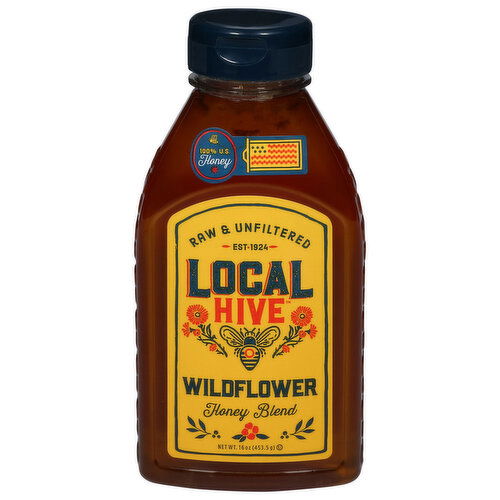 Local Hive Honey Blend, Wildflower, Raw & Unfiltered - 16 Ounce