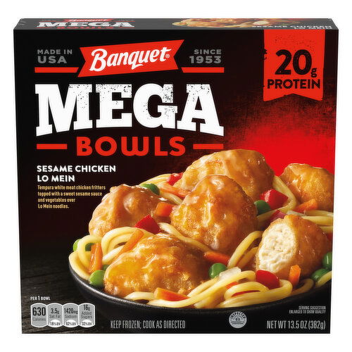 Banquet Mega Bowls Frozen Sesame Chicken Low Mein