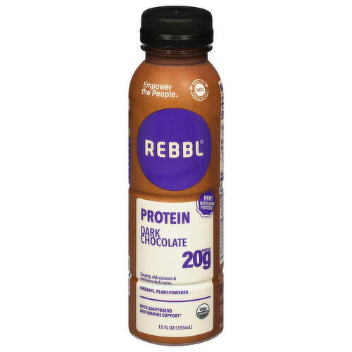 Rebbl Organic Plant-Powered Dark Chocolate Protein - 12 Fluid Ounce