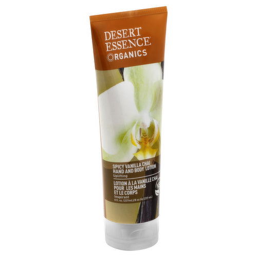 Desert Essence Hand and Body Lotion, Uplifting, Spicy Vanilla Chai