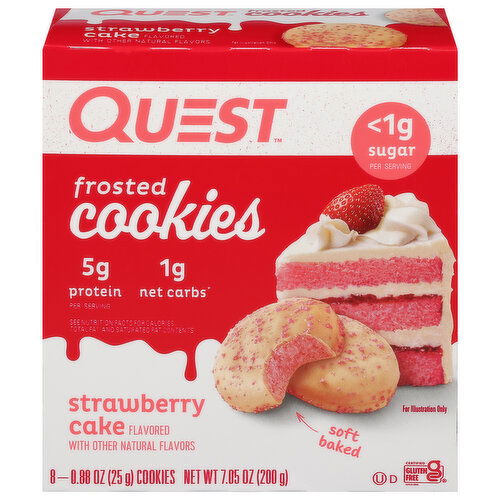 Quest Frosted Cookies, Strawberry Cake