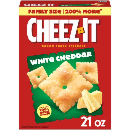 Cheez-It Cheese Crackers, White Cheddar, Family Size - 21 Ounce