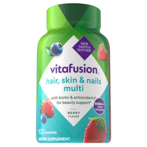 Vitafusion Gummies Berry Flavor Hair, Skin & Nails Multi - 100 Each
